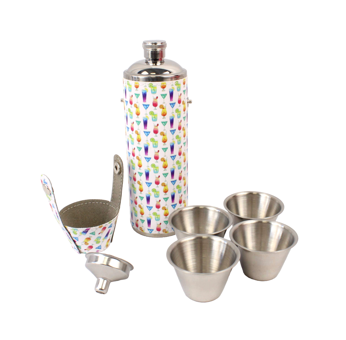 FORE Shot Flask with Shot Glasses - 19th Hole