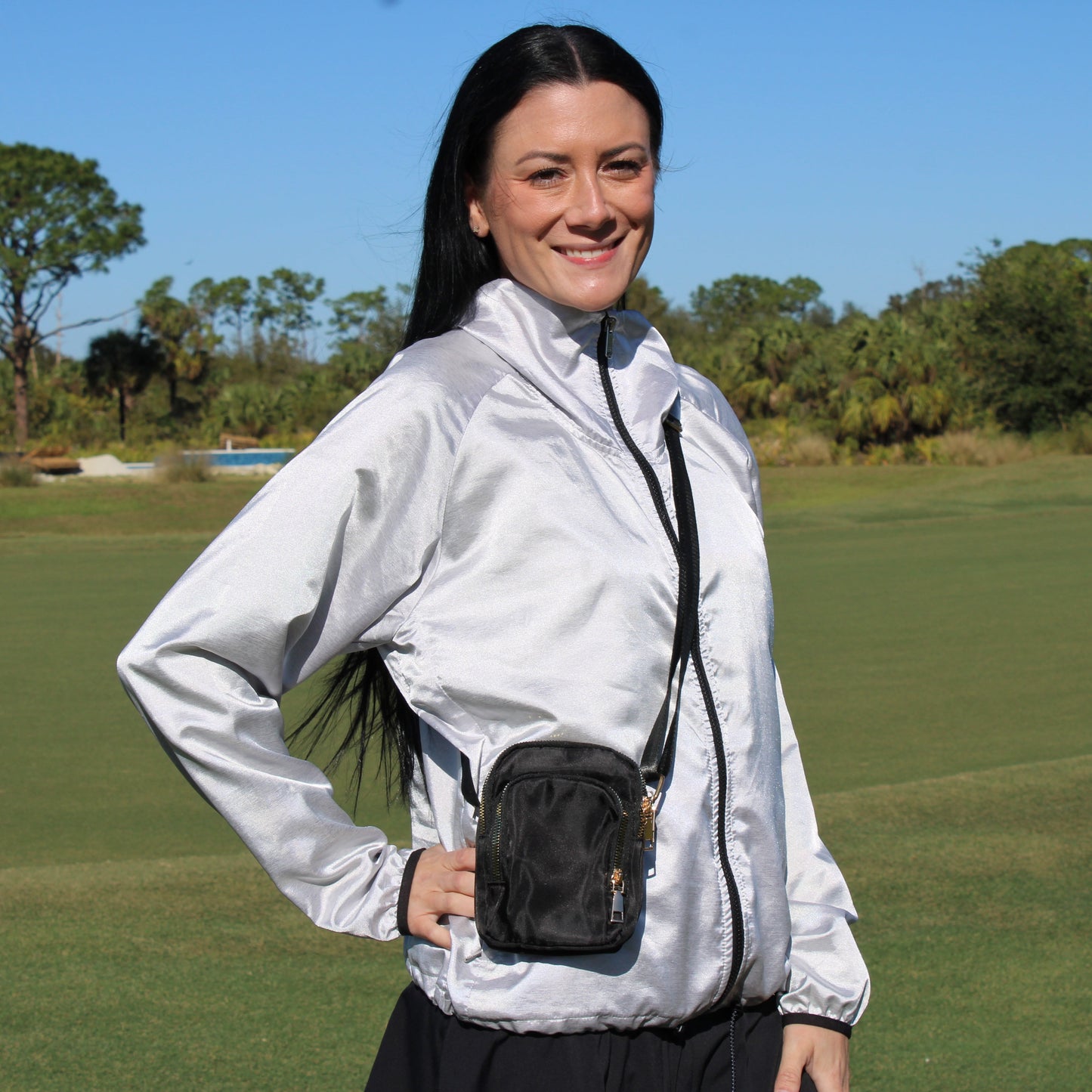 Nylon Crossbody Bag - Black