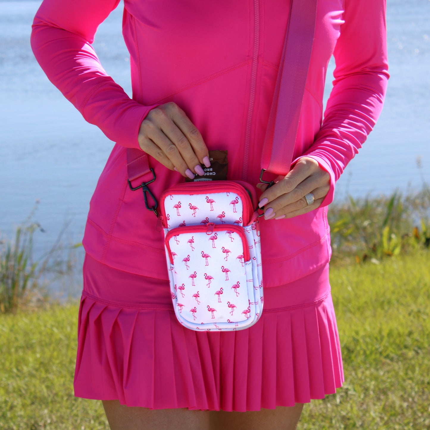 Insulated Crossbody Bag - Flamingo