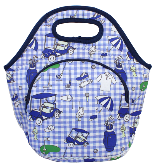 Neoprene Lunch Bag with Pocket - Ladies Day Out (Blue)