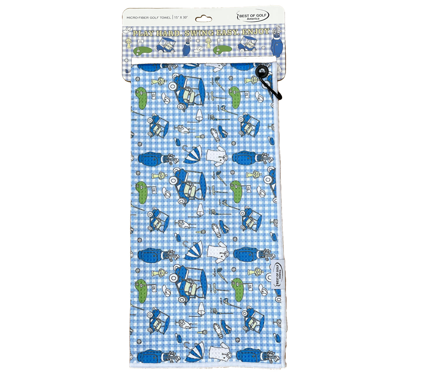 Printed Microfiber Golf Towel - Ladies Day Out (Blue)