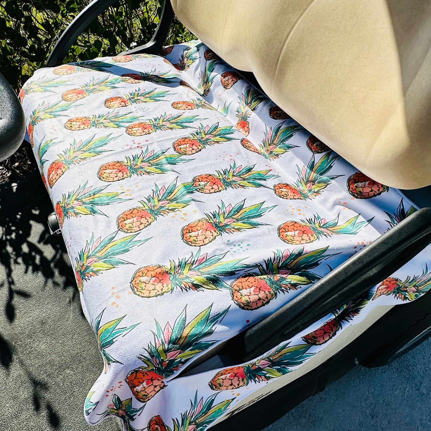 Golf Cart Seat Cover - Flamingo / Pineapples