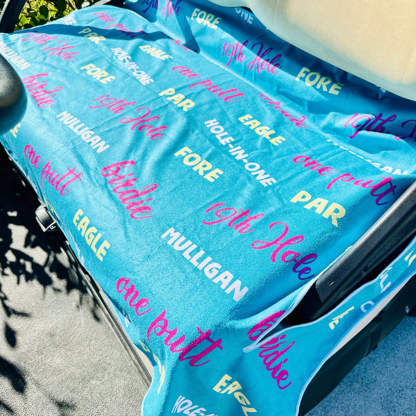 Golf Cart Seat Cover - Palm Trees / Birdie Talk