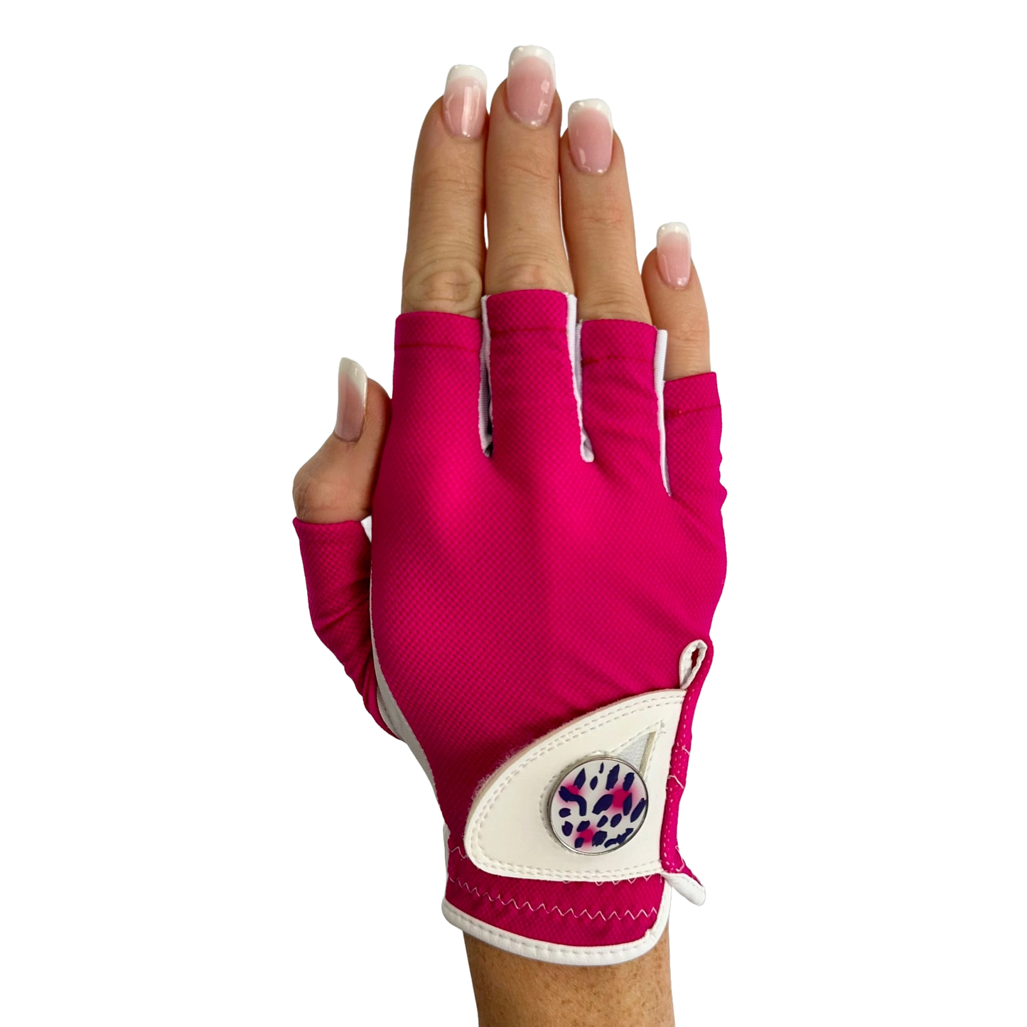 Pink Half Finger - Right Hand - Ladies Golf Glove