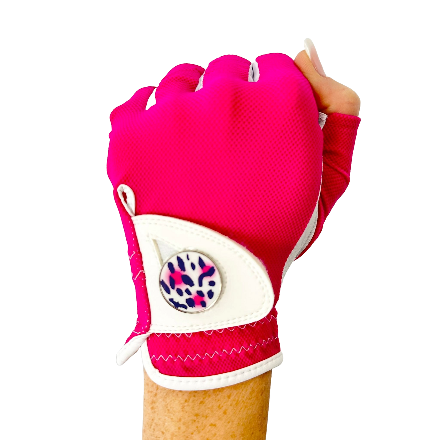 Pink Half Finger - Ladies Golf Glove