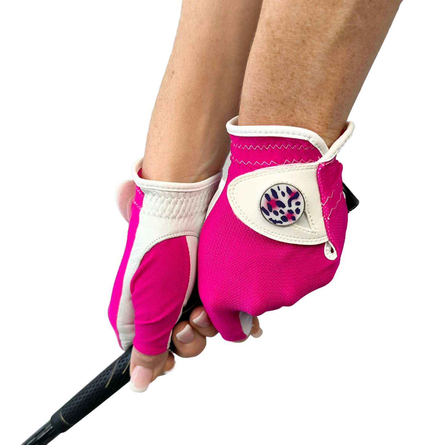 Pink Half Finger - Right Hand - Ladies Golf Glove