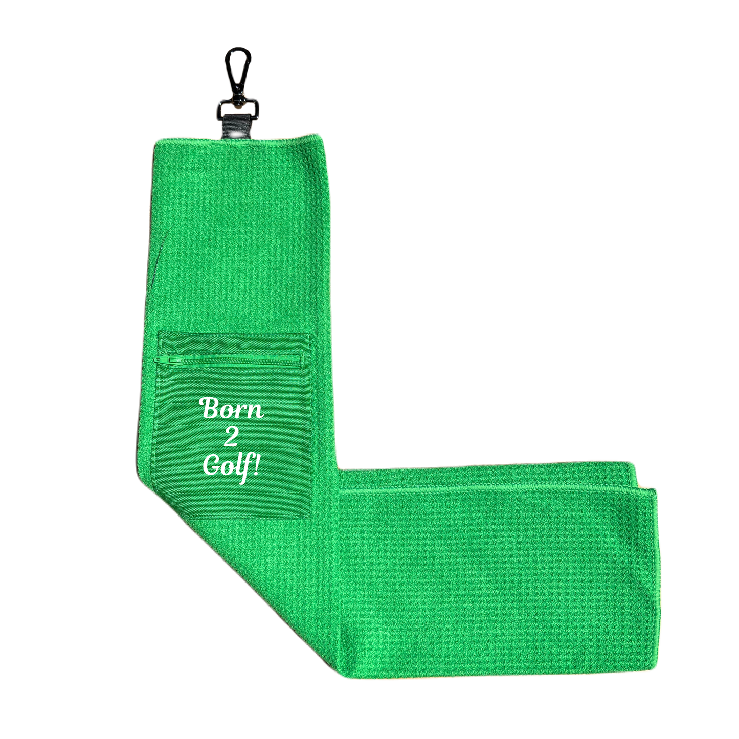 Microfiber Golf Towel w/ Pocket - Green (Design 2)