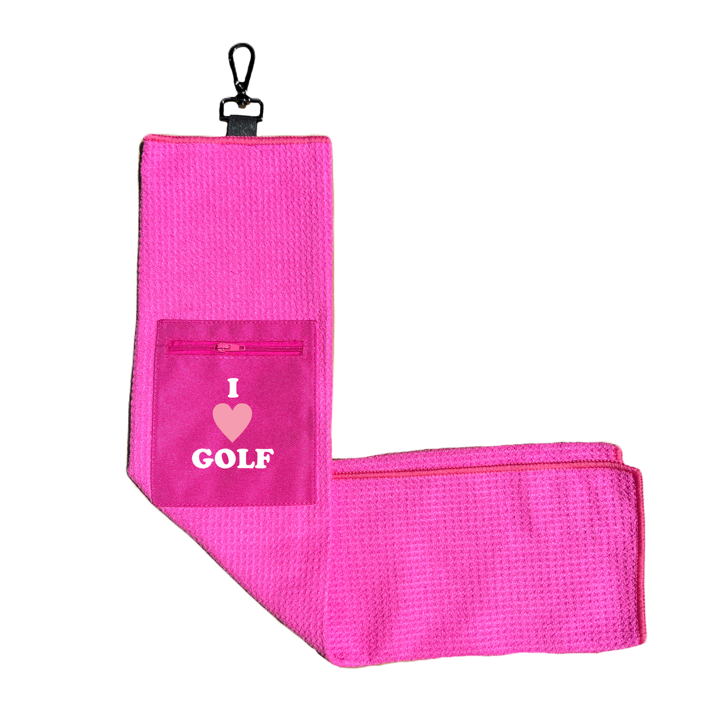 Microfiber Golf Towel w/ Pocket - Pink (Design 29)