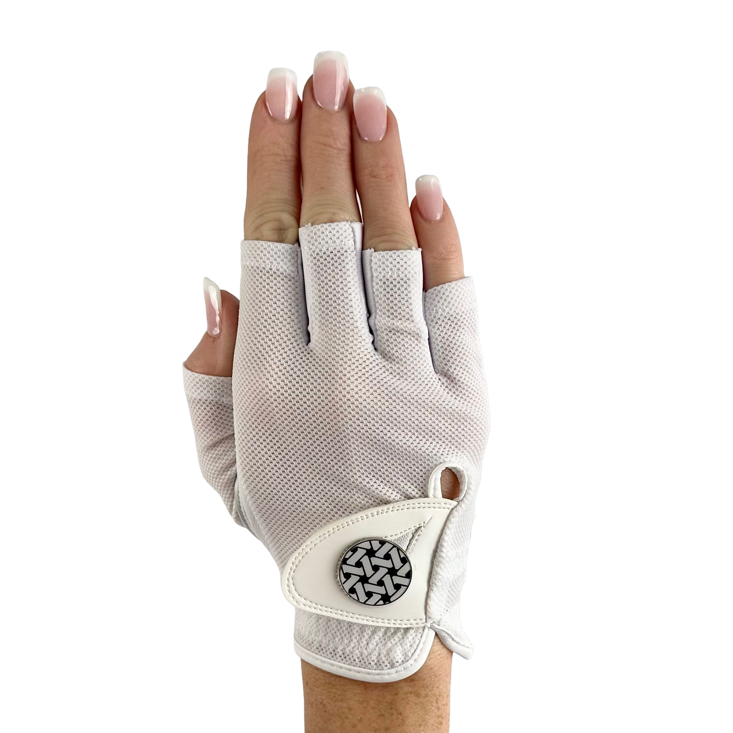 White Half Finger - Right Hand - Ladies Golf Glove