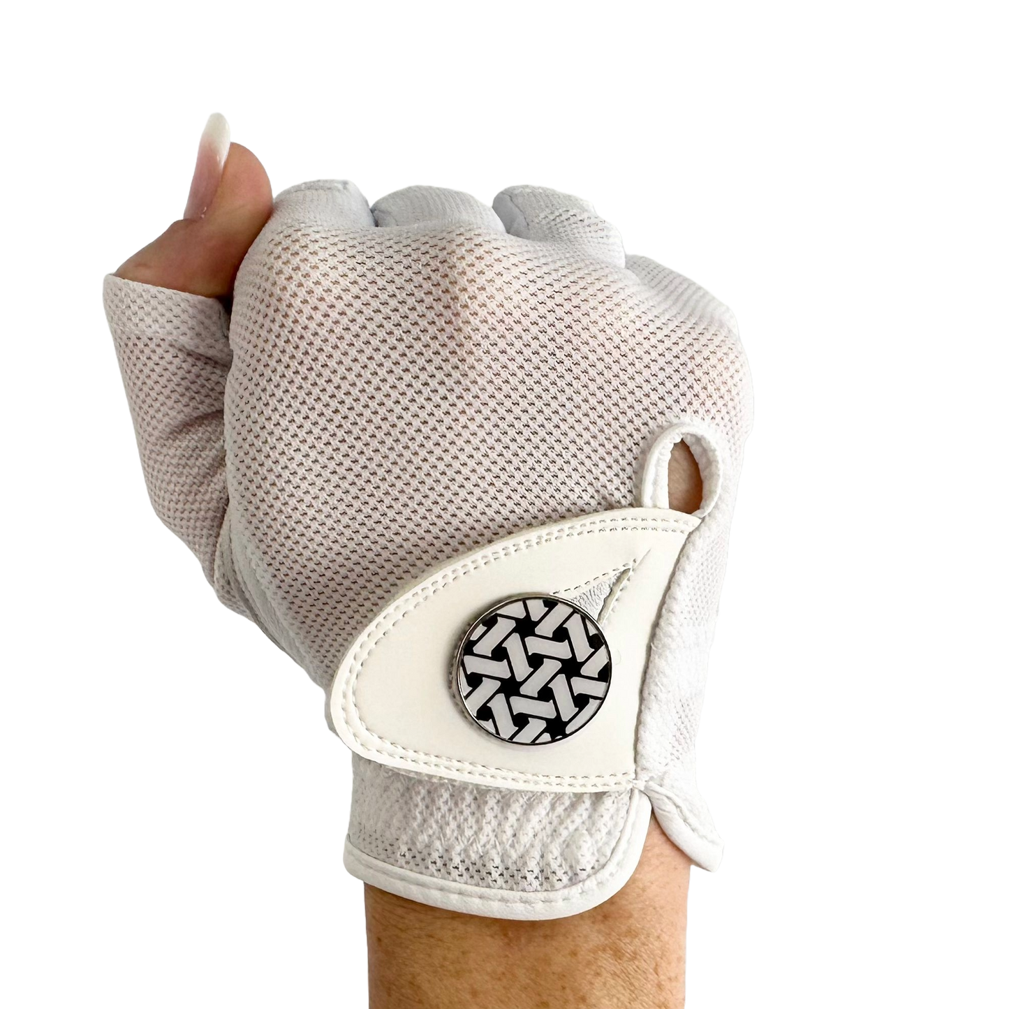 White Half Finger - Right Hand - Ladies Golf Glove