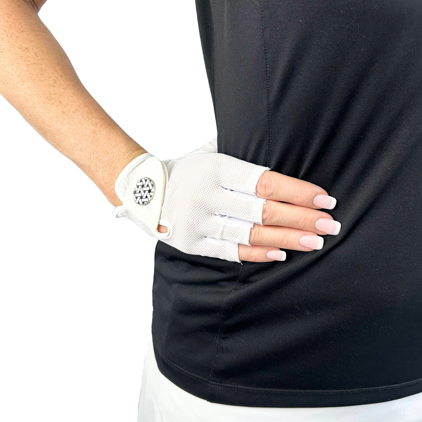 White Half Finger - Right Hand - Ladies Golf Glove