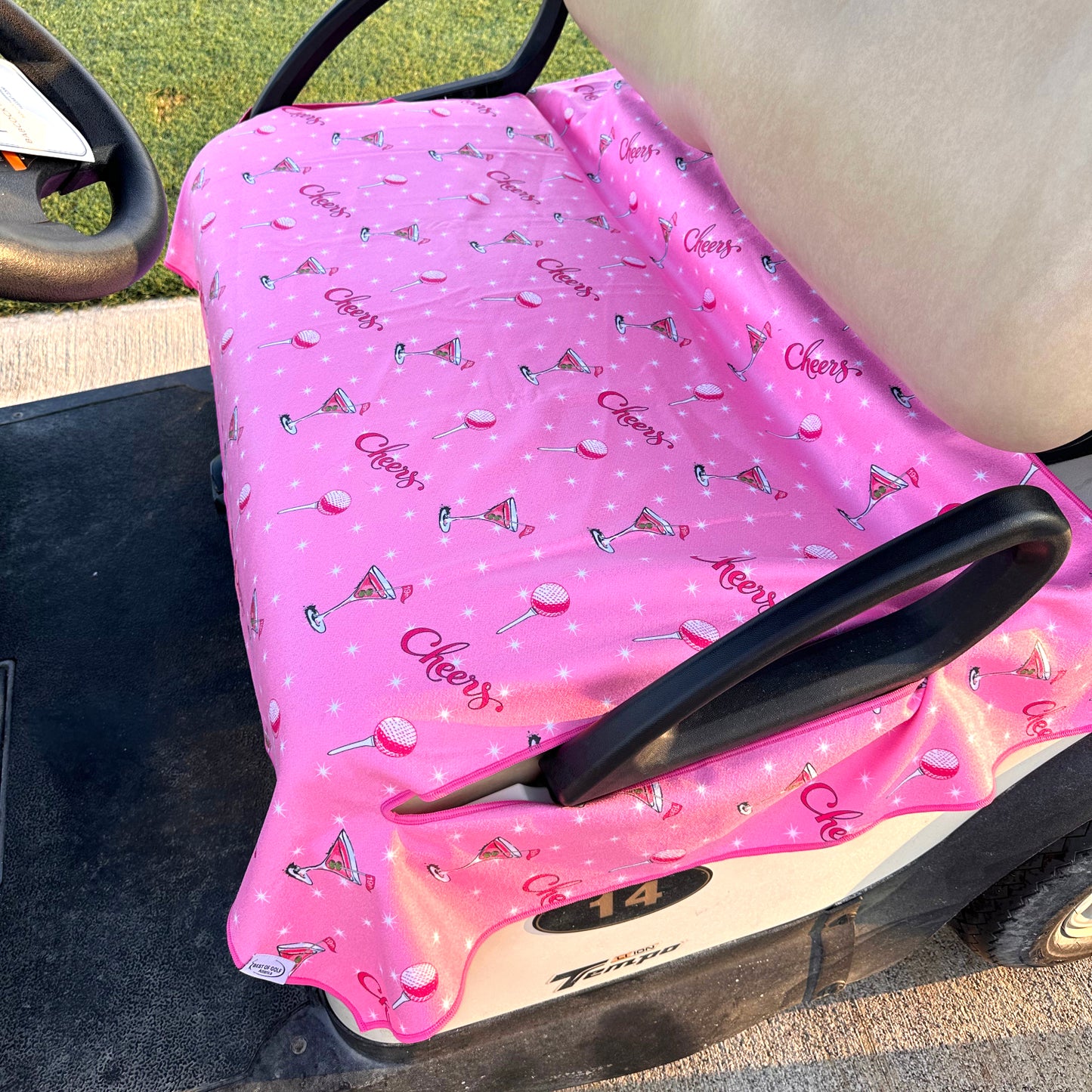 **AVAILABLE 10/1 ** Golf Cart Seat Cover - Hot Pink Cosmos