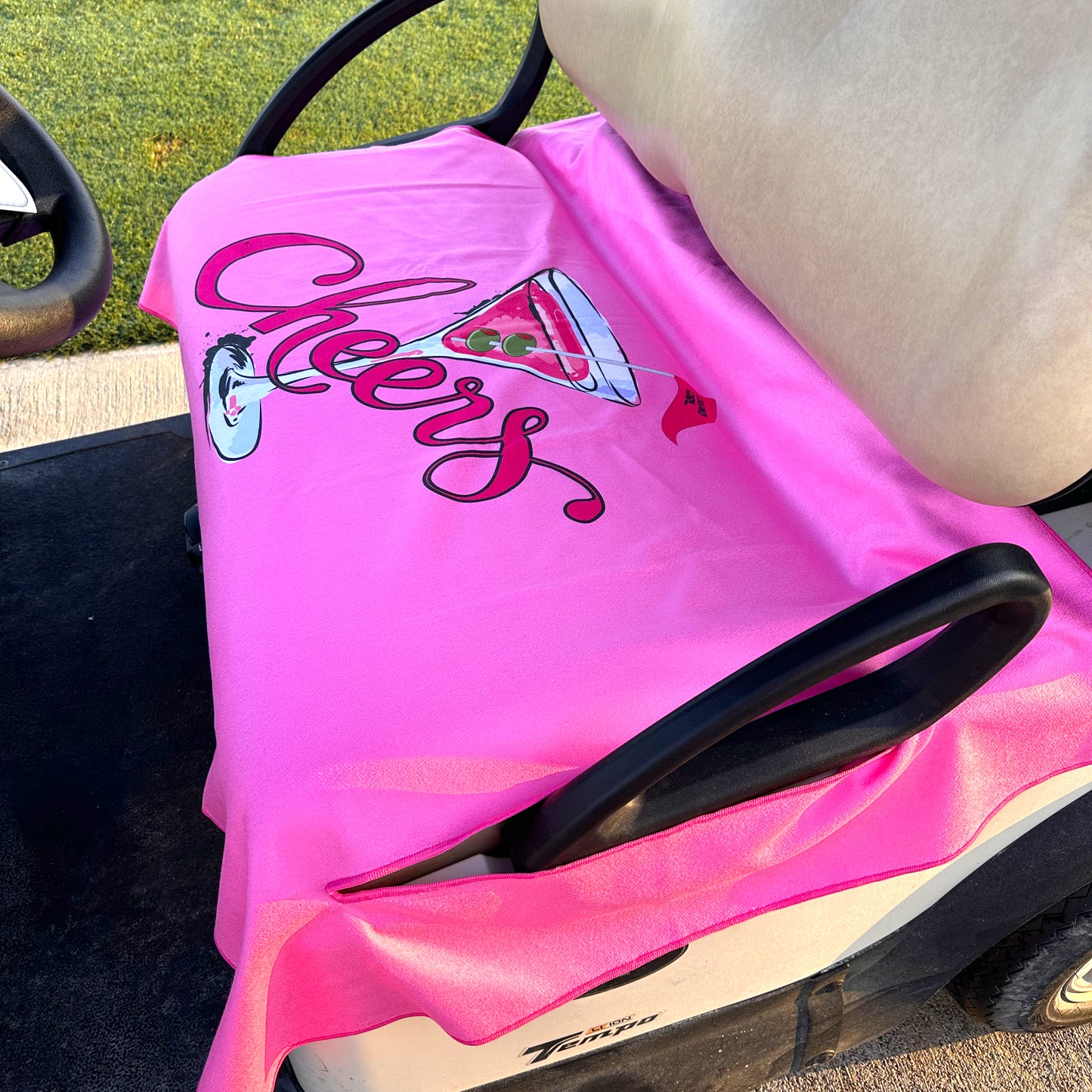 **AVAILABLE 10/1 ** Golf Cart Seat Cover - Hot Pink Cosmos