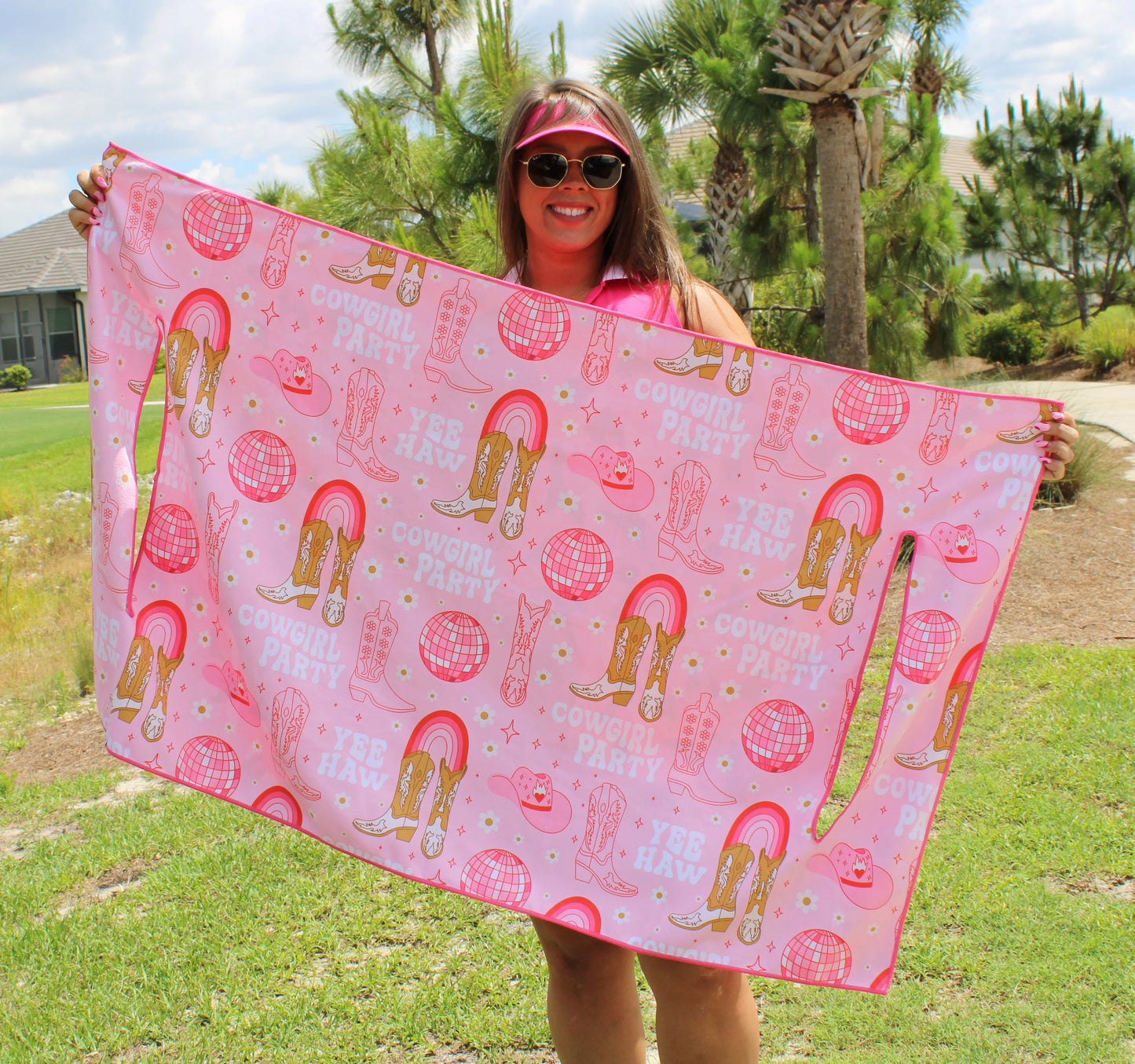 Golf Cart Seat Cover - Pink Camo / Cowgirl