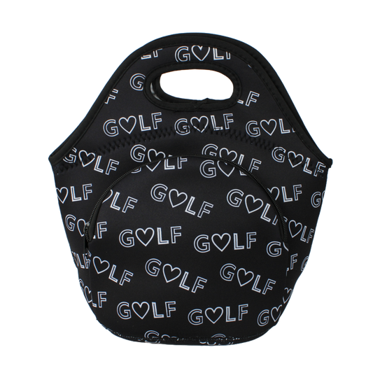 Neoprene Lunch Bag with Pocket - Love Golf