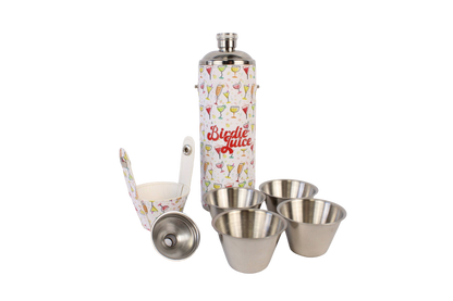 FORE Shot Flask with Shot Glasses - Let's Party