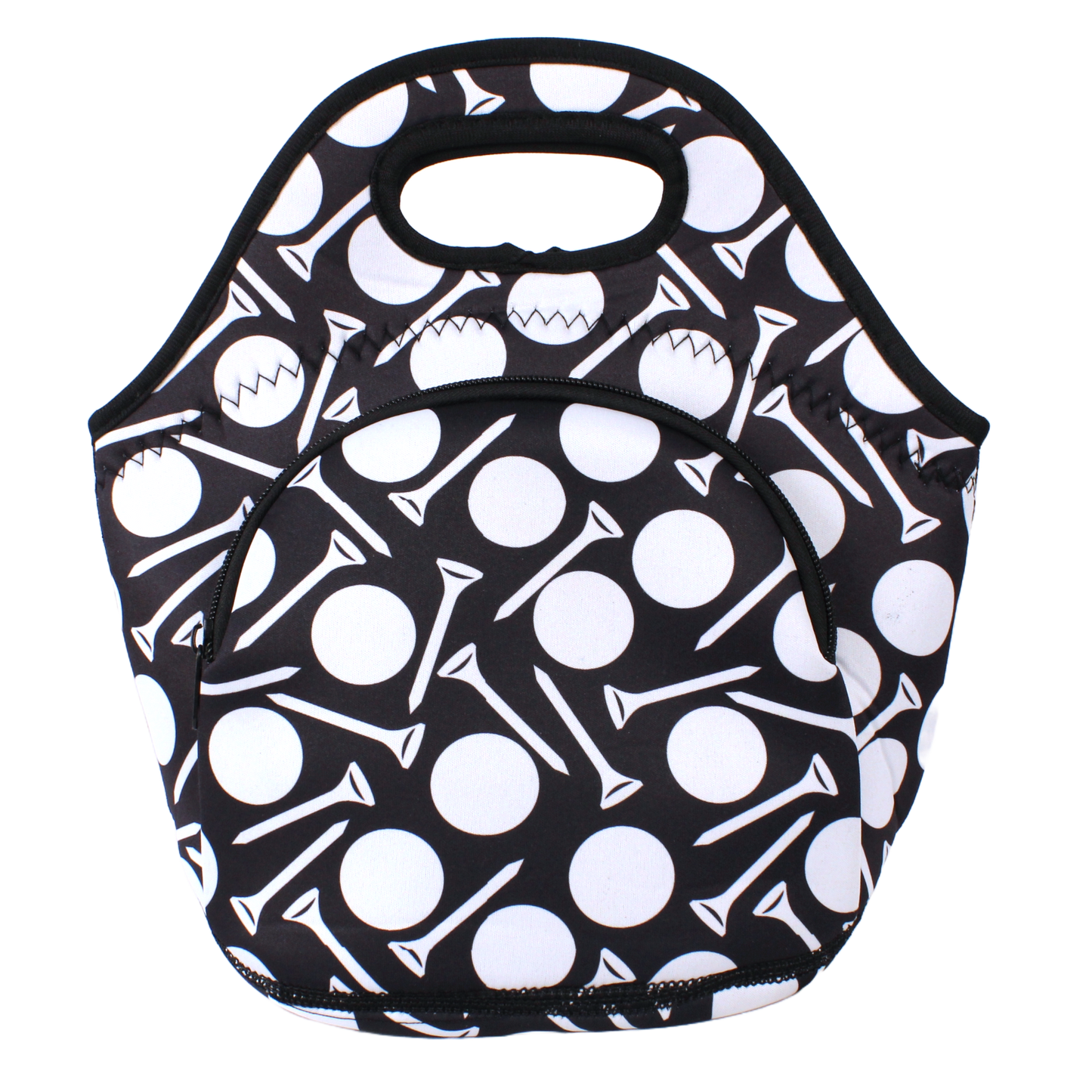 Neoprene Lunch Bag with Pocket - Ball & Tee