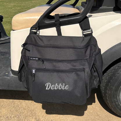 Cart Caddy with Embroidered Name - Black