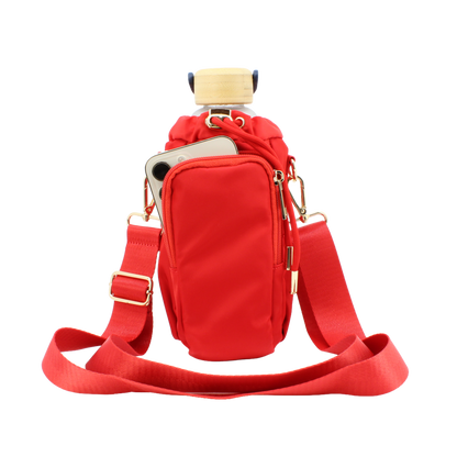 Crossbody Bottle Bag - Club Red
