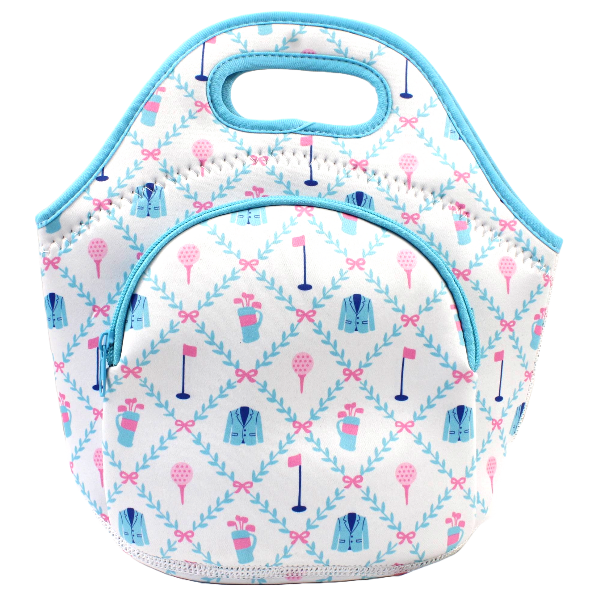  insulated lunch bag with pattern on a white background