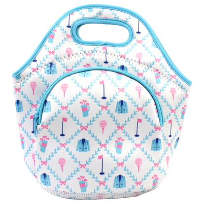  insulated lunch bag with pattern on a white background