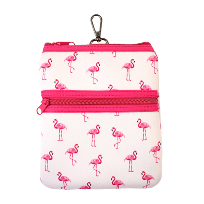 Double Zip Pouch - Flamingo