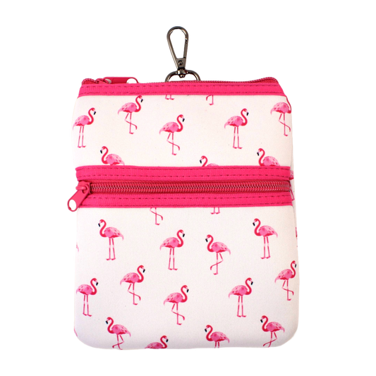 Double Zip Pouch - Flamingo