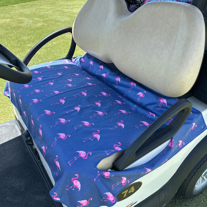 Golf Cart Seat Cover - Palms / Flamingos