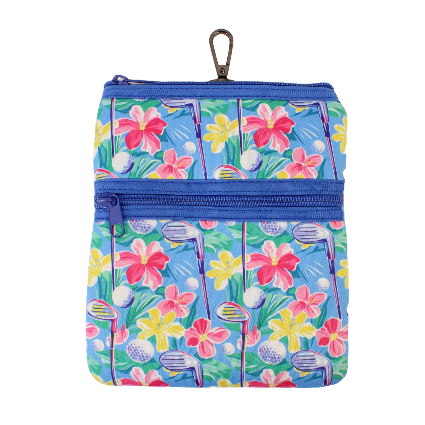 Double Zip Pouch - Floral Clubs