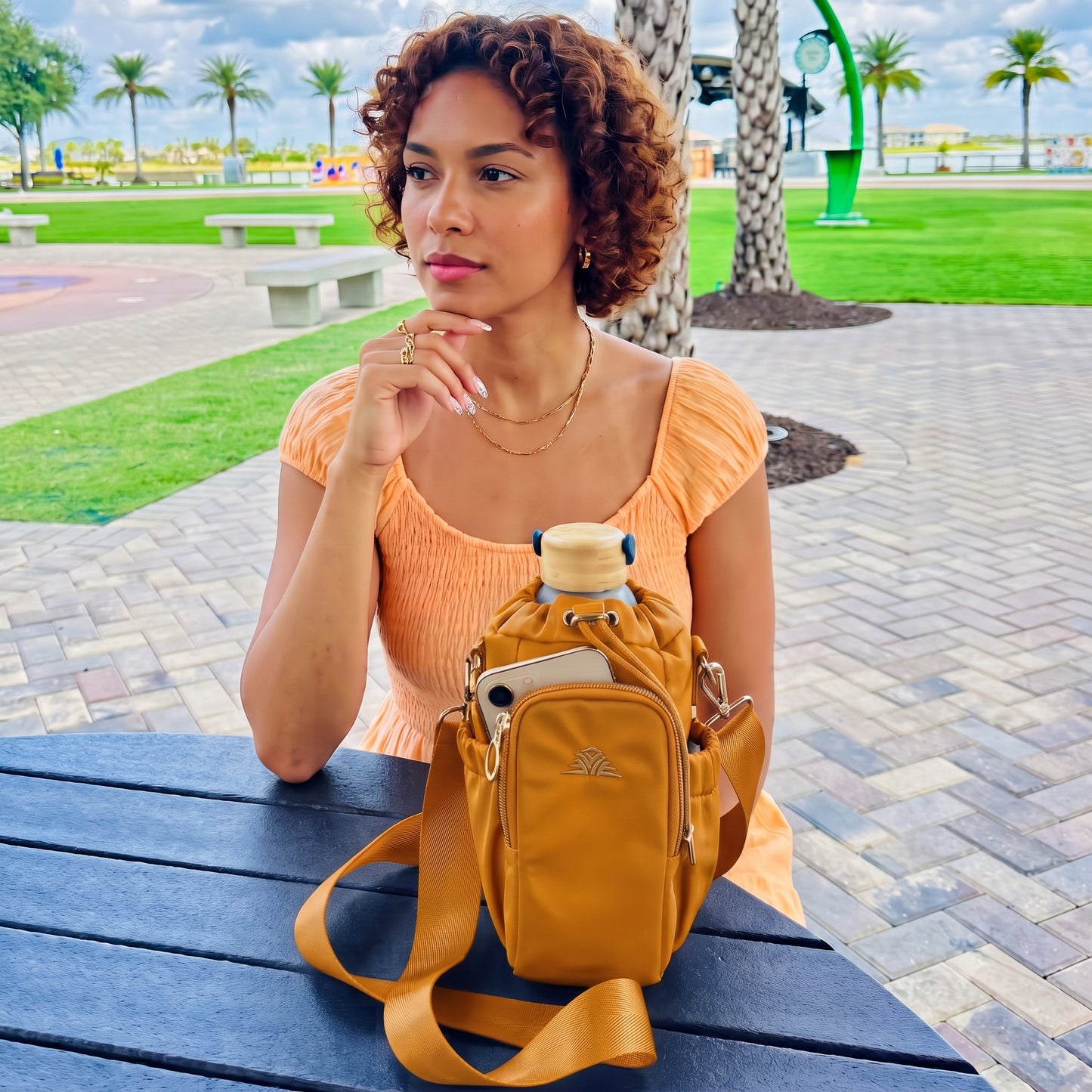 Crossbody Bottle Bag - Desert Sand