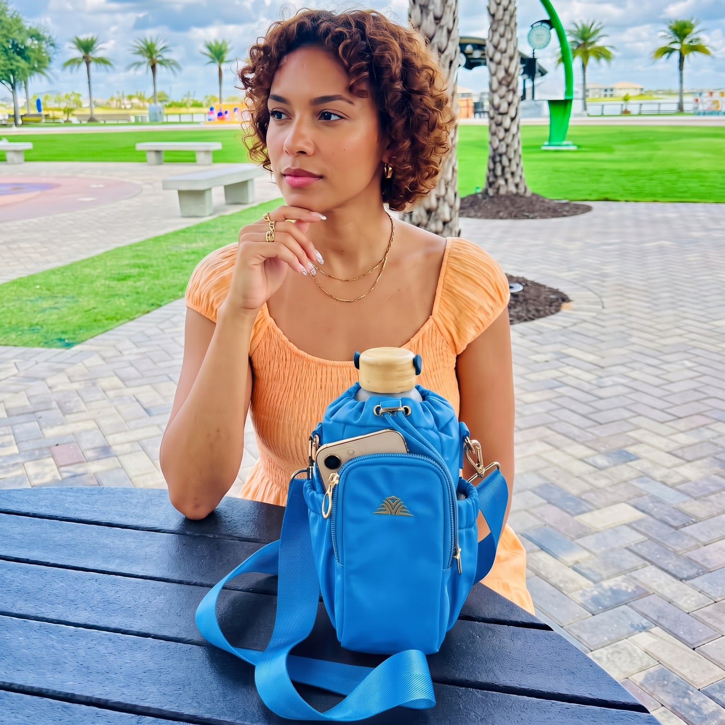 Crossbody Bottle Bag - Estate Blue