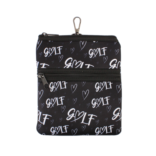 Double Zip Pouch - Heart Golf (Black)