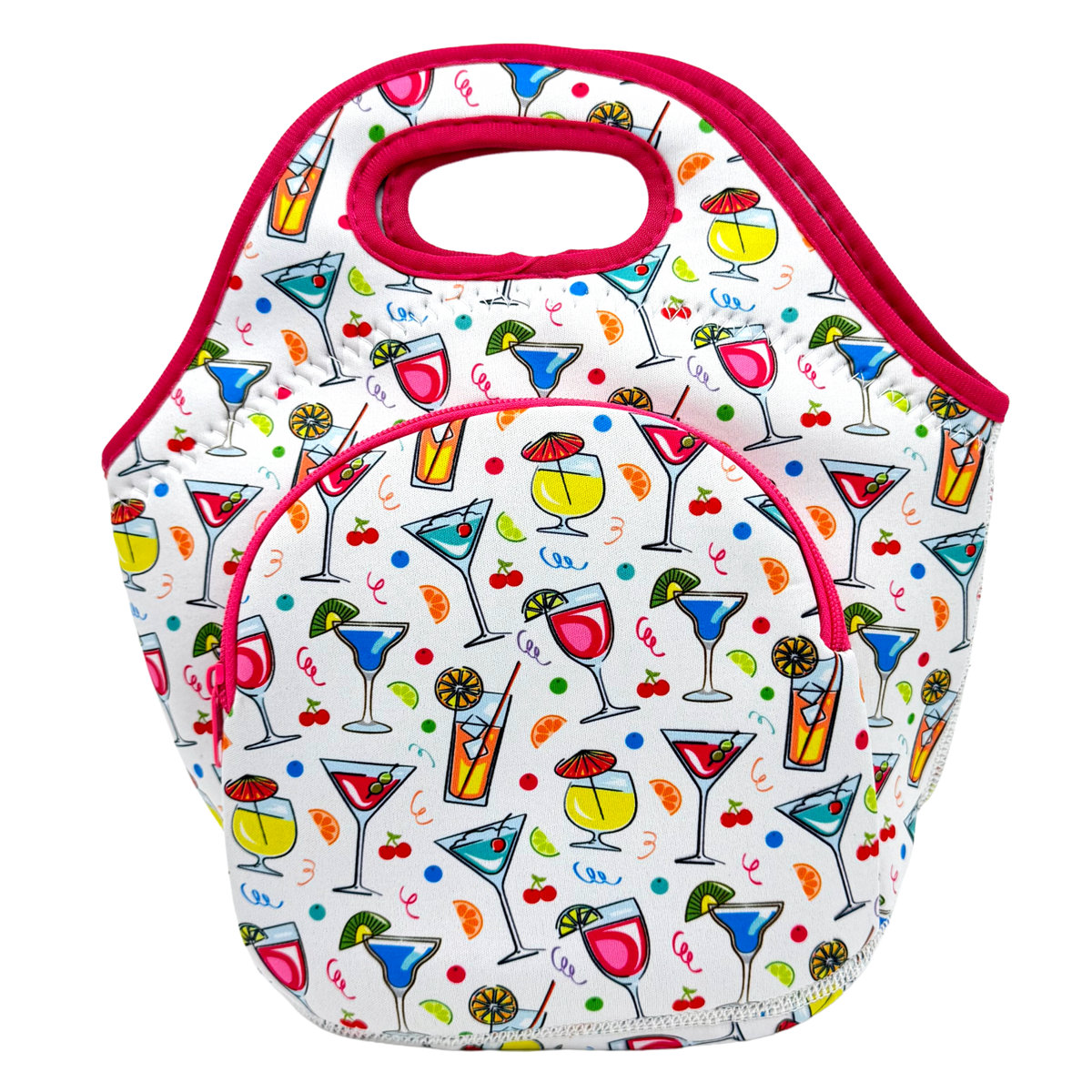 Neoprene Lunch Bag with Pocket - Bevies on the Turn