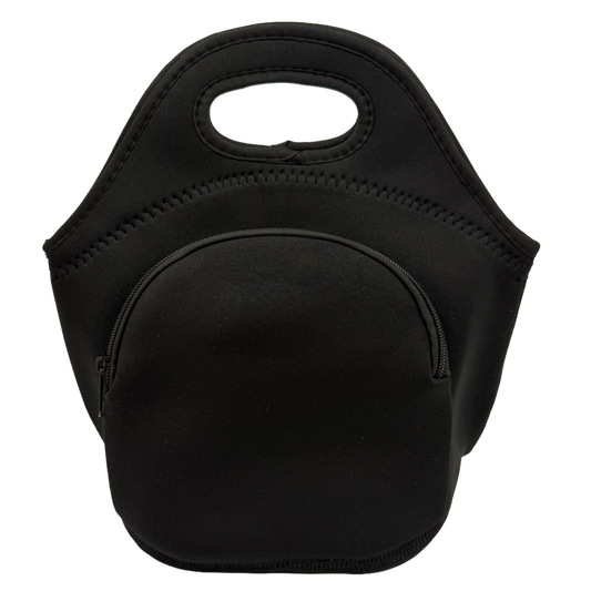Neoprene Lunch Bag with Pocket - Black