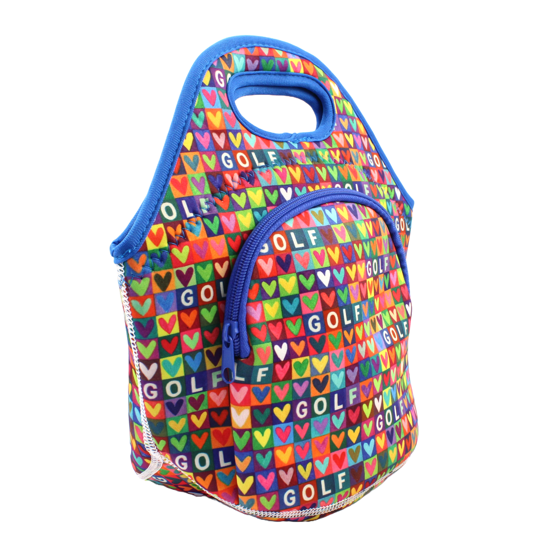 Colorful bag with 'GOLF' pattern insulated lunch bag