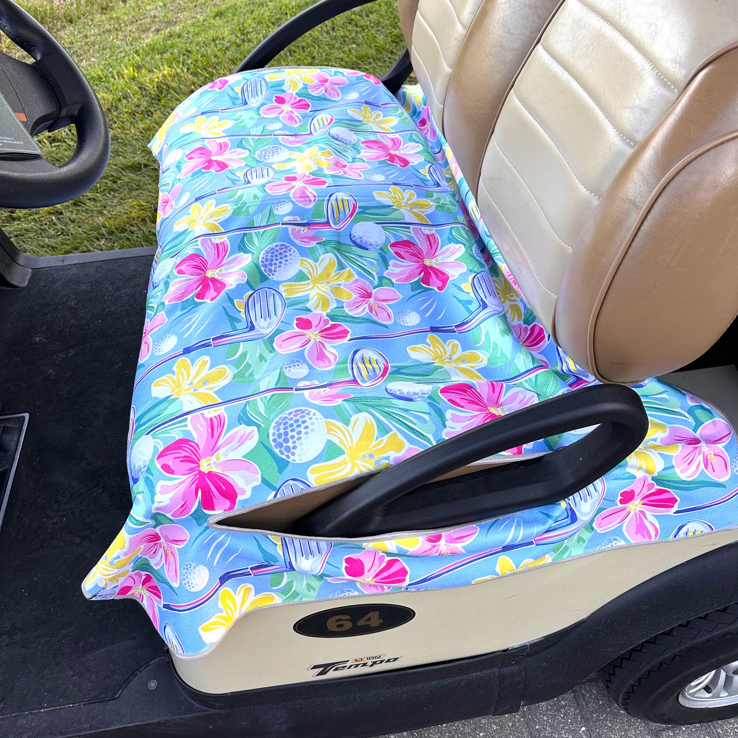 Golf Cart Seat Cover - Floral Clubs