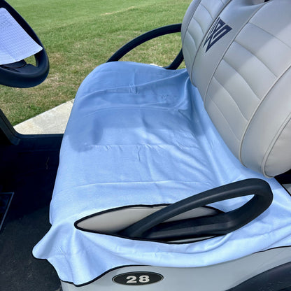 Golf Cart Seat Cover - Custom Logo - Black/Silver