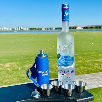FORE Shot Flask with Shot Glasses - Blue