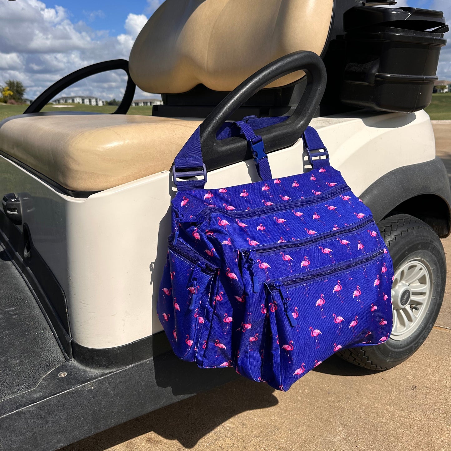 Cart Caddy - Fairway Flamingos