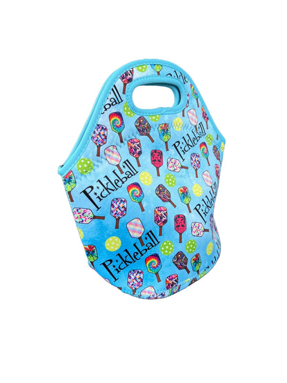 Neoprene Lunch Bag - Pickleball (Blue)
