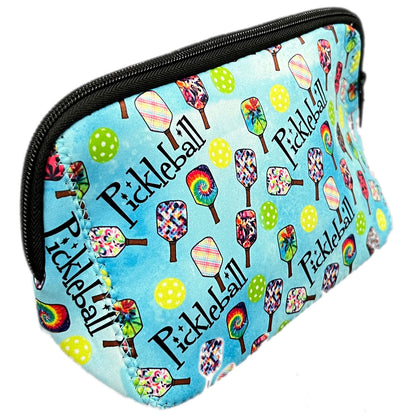 Neoprene Cosmetic Pouch - Pickleball (Blue)