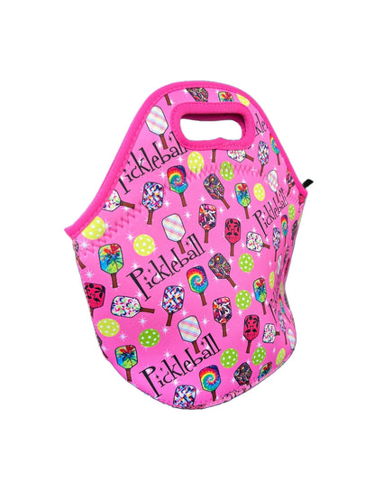 Neoprene Lunch Bag - Pickleball (Pink)