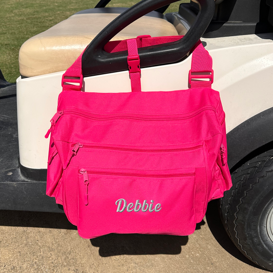 Cart Caddy with Embroidered Name - Pink