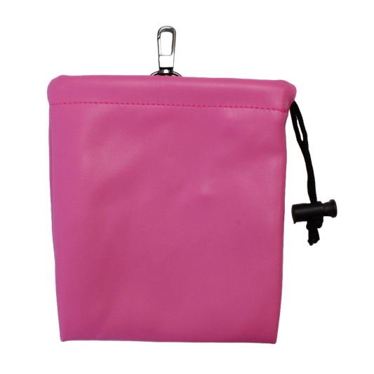 Faux Leather Drawstring Bag - Pink