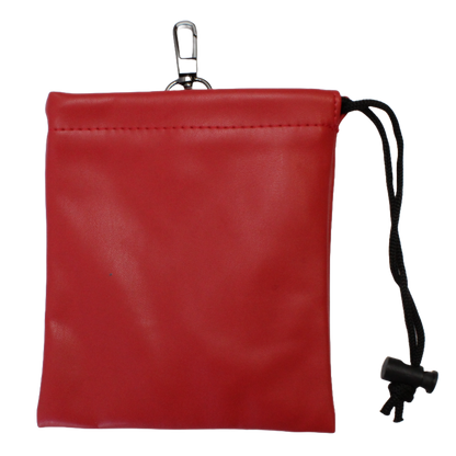Faux Leather Drawstring Bag - Red