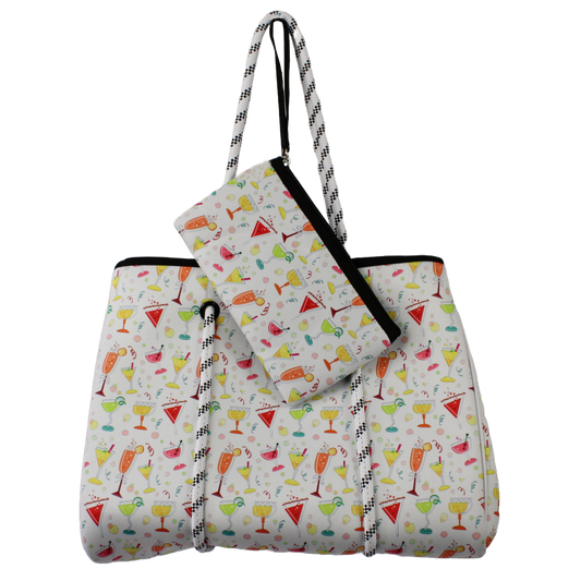 Fashion Tote Bag - Cocktails (White)