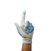 Ladies golf glove with blue and white tropical patterns