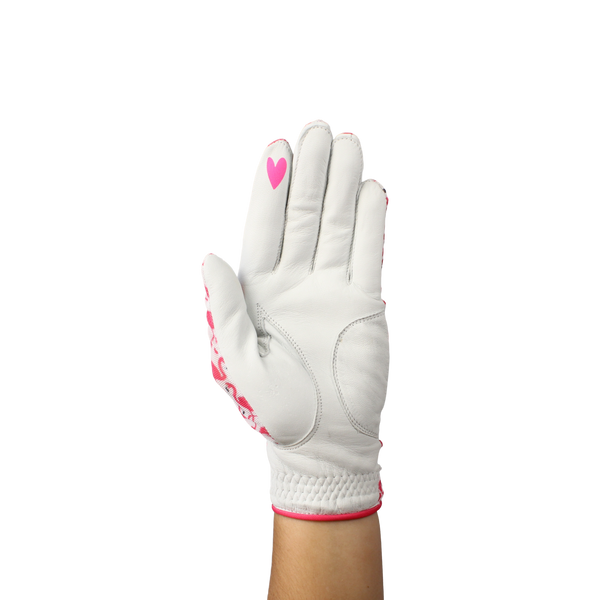 Ladies golf glove with flamingo pattern