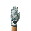 Ladies golf glove with tropical palm tree pattern