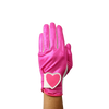 Ladies golf glove with pink glitter fabric print